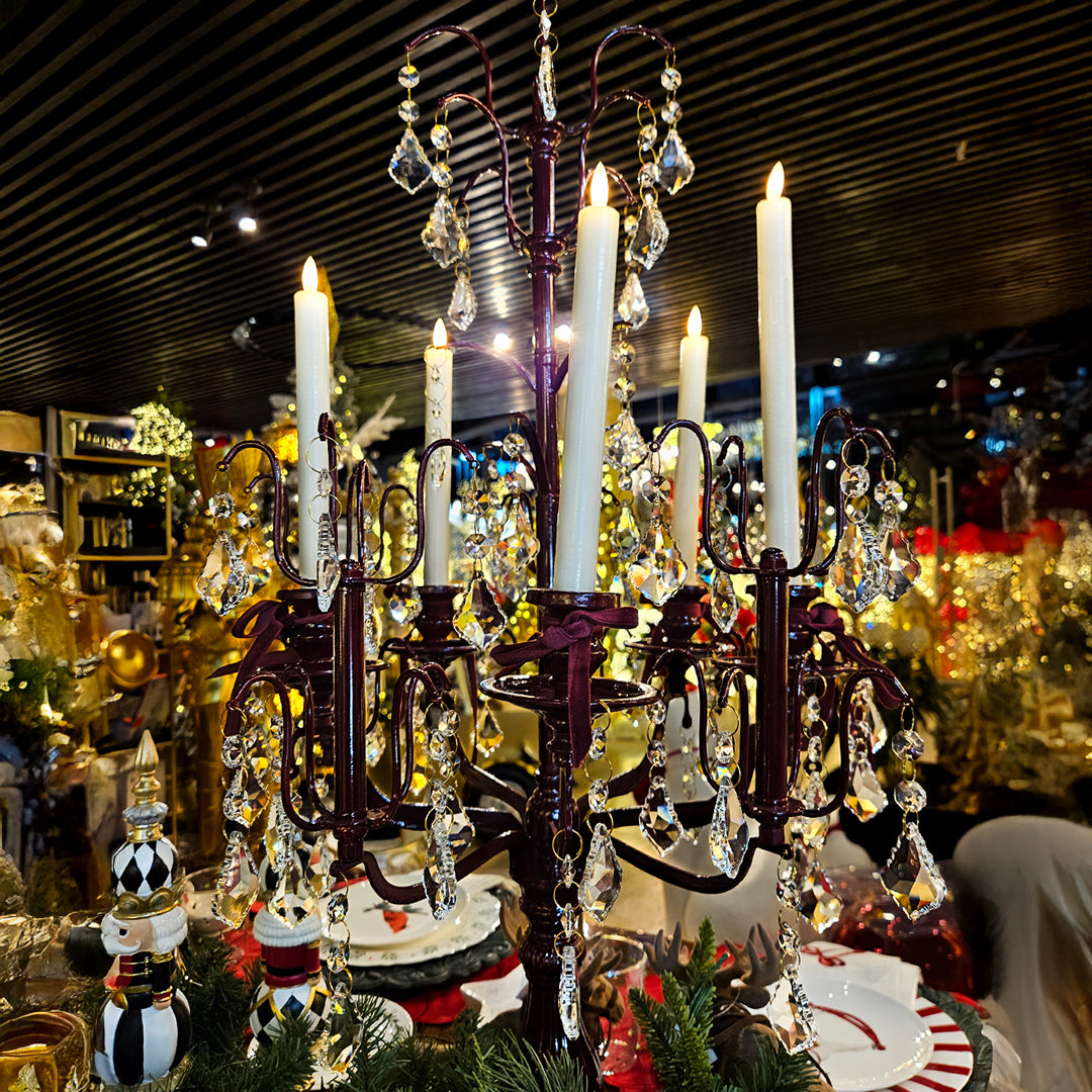 Candelabro chapado en níquel con cristal 40*40*75cm Plata
