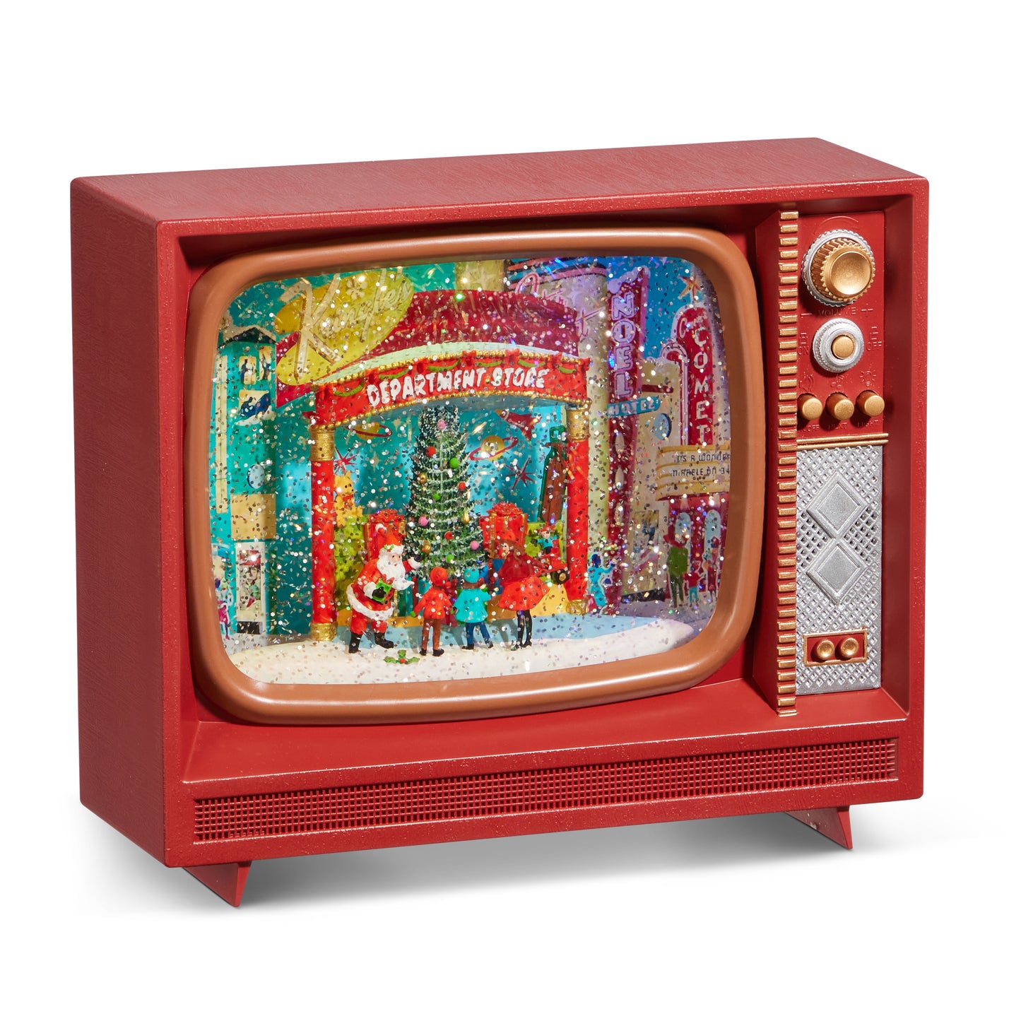 TV RETRO DE AGUA ILUMINADA CON MUSICA