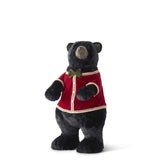 OSO PARADO DE TERCIOPELO CON SACO ROJO DE 72.5 CM