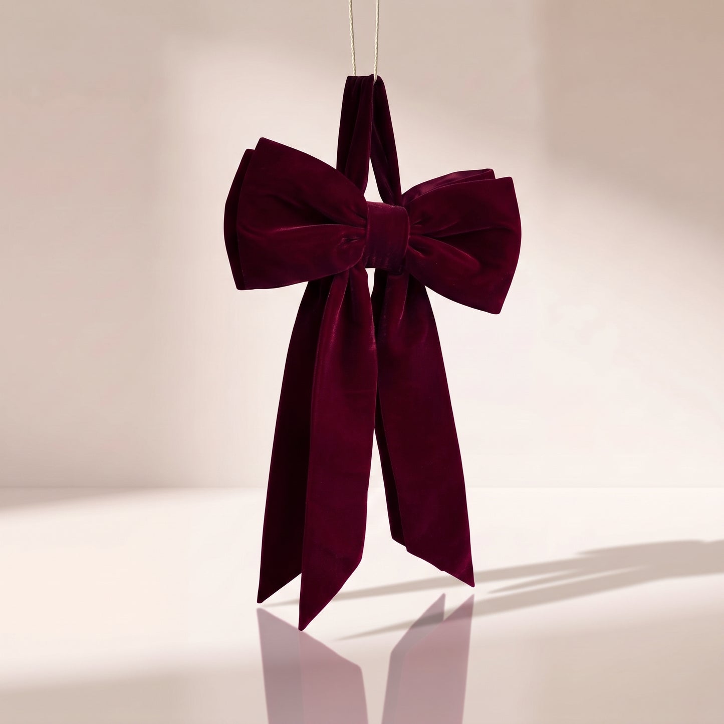 Moño burgundy doble para puerta, 1.70 x 80 cm.
