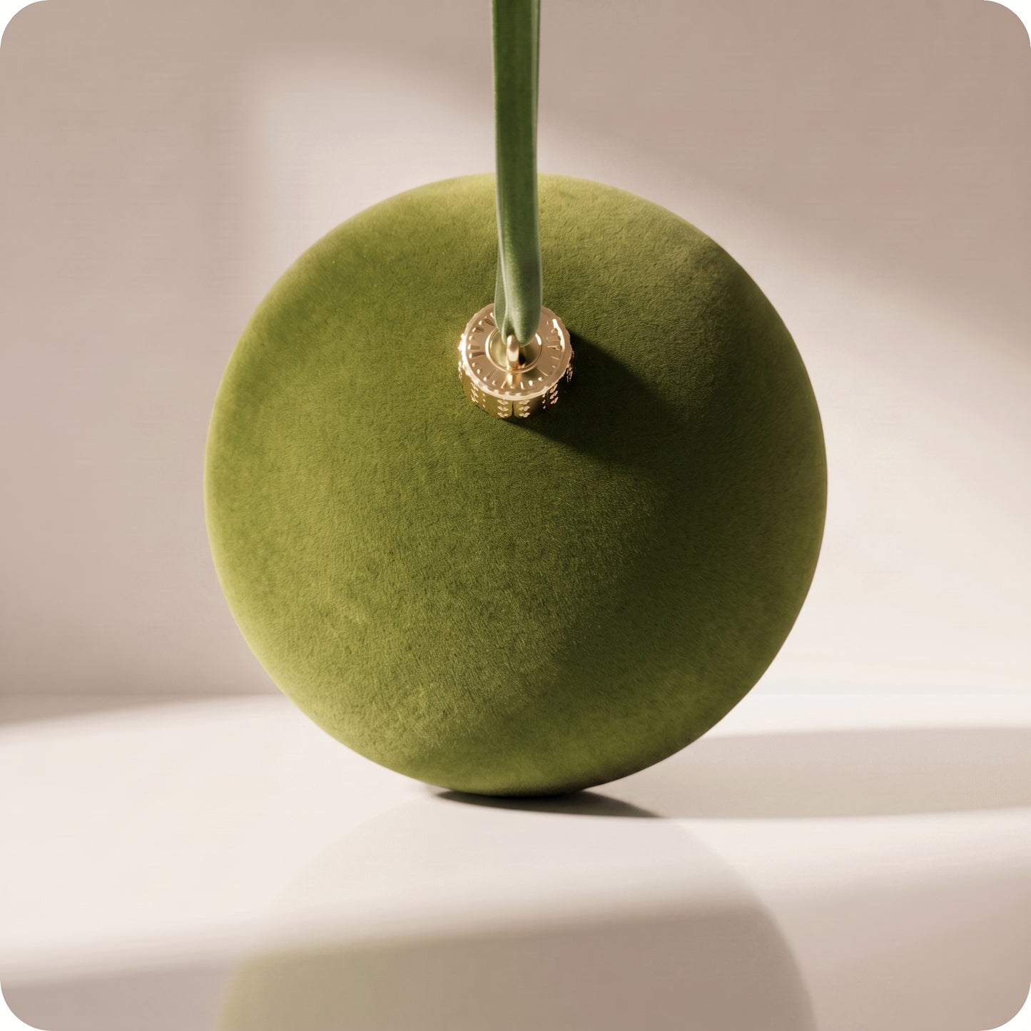 Esfera navideña de plastico color verde con listón