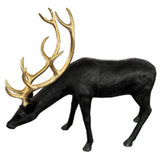 CHRISTMAS DEER NEGRO CON CUERNOS DORADODO 140 CM