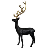 CHRISTMAS DEER NEGRO CON CUERNOS DORADODO 215 CM