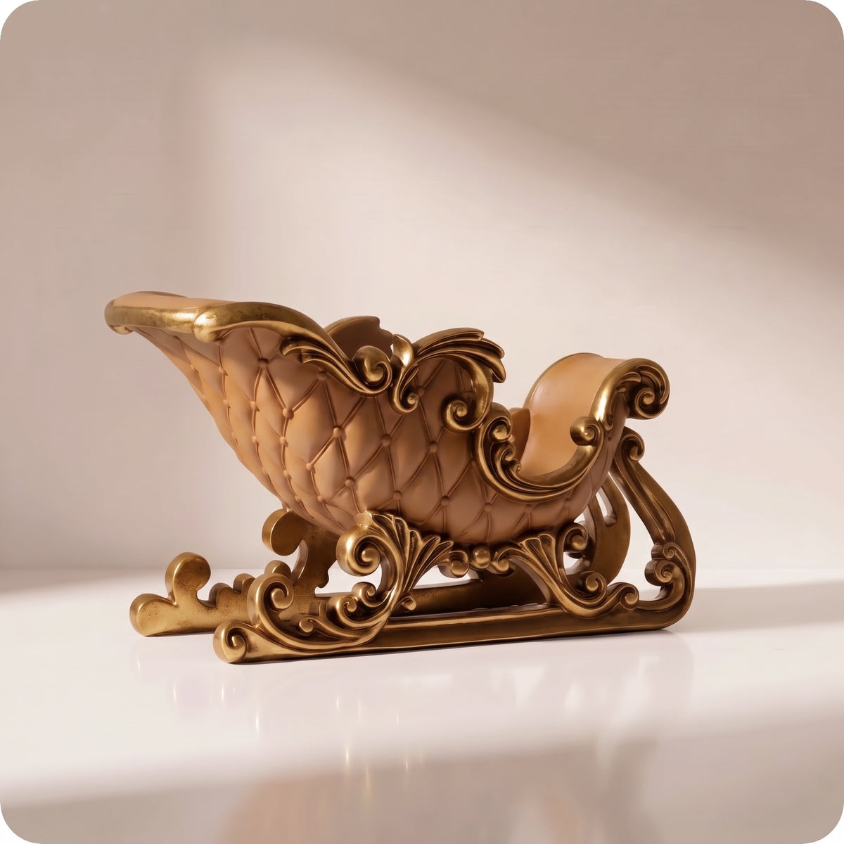 Trineo elegante dorado con café