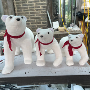 OSO POLAR BLANCO CON BUFANDA ROJA 45 CM