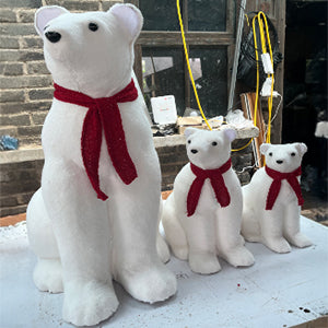 OSO POLAR BLANCO CON BUFANDA ROJA 97 CM