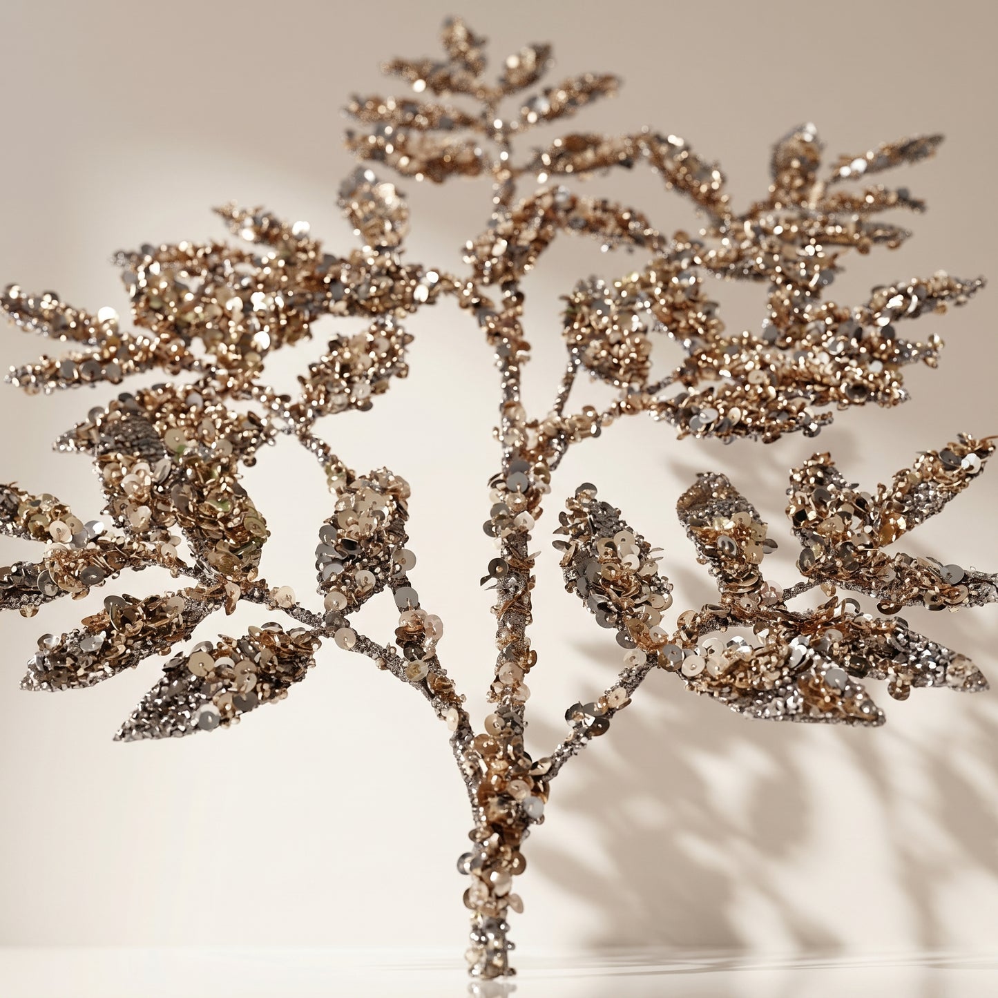 Vara de ruscus con lentejuelas de perlas