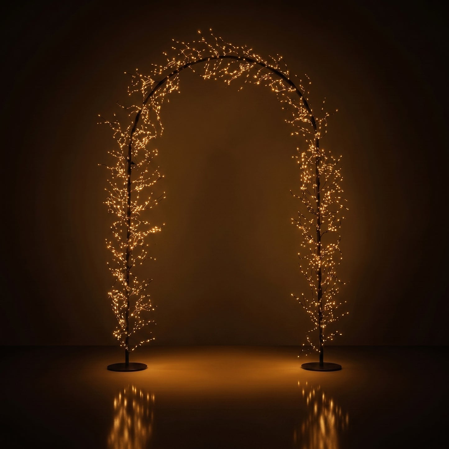 Arco de luz de 2500 luces LED blanco cálido