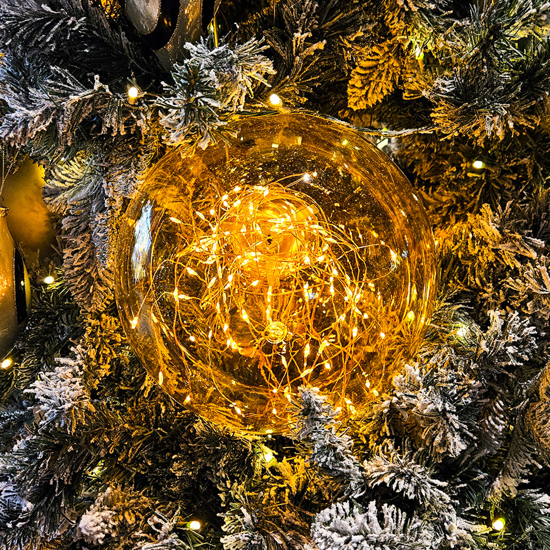 Bola de humo 300 LED cable 5 metros y adaptador UL6V 35cm Dorado (smokey+ classic warm) Golden Ball Golden L