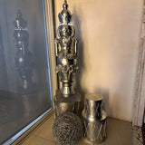 SET DE TAMBORES PLATEADOS, H25/35/45cm,Double used as stand and pots.