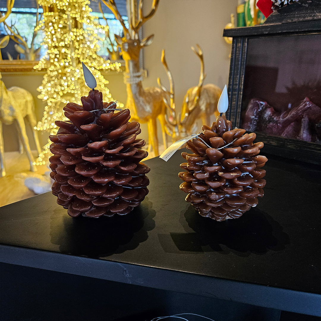 VELAS AROMATIZANTES PIÑA CON LUZ LED  ON-OFF 10.5x15.5cm Café