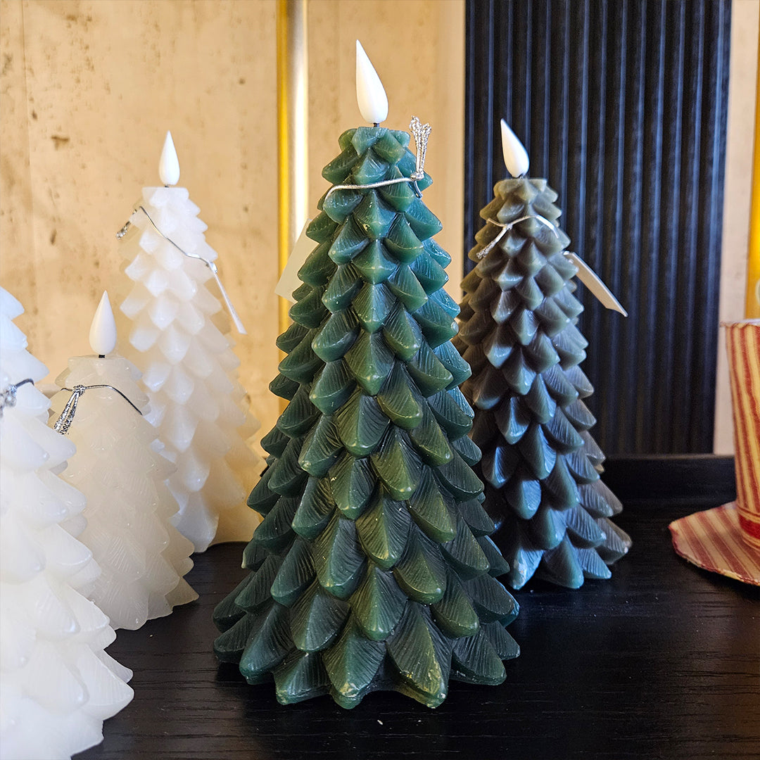 VELAS AROMATIZANTES ARBOL CON LUZ LED ON-OFF 11x20m Verde 1U/U