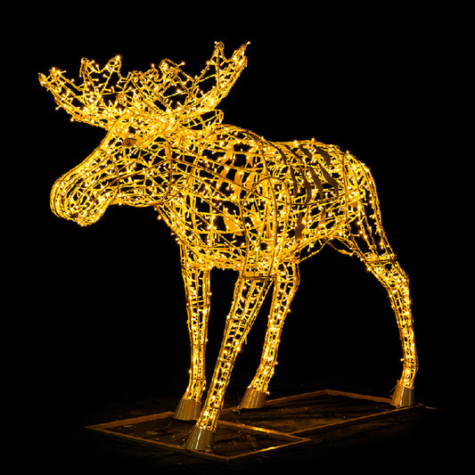 1.97M  REINDEER CON LUZ LED
2100L Warm White With 10% Flash Bulb
UV Resistance, 100% Waterproof                                                                                        
5M White Leading Wire 
24V IP65 UL Transformer