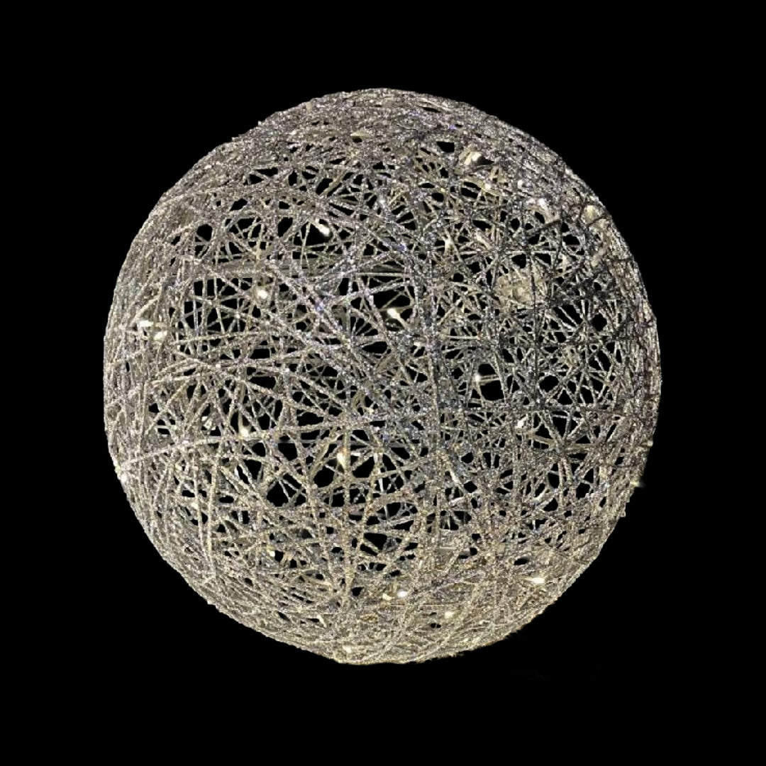 ESFERA DE LUZ PLATEADA 40cm, w/40lights