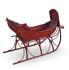 TRINEO DE METAL ROJO VIEJO 142 CM