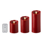 SET DE 3 VELAS ROJAS ELECTRICAS CON CONTROL REMOTO