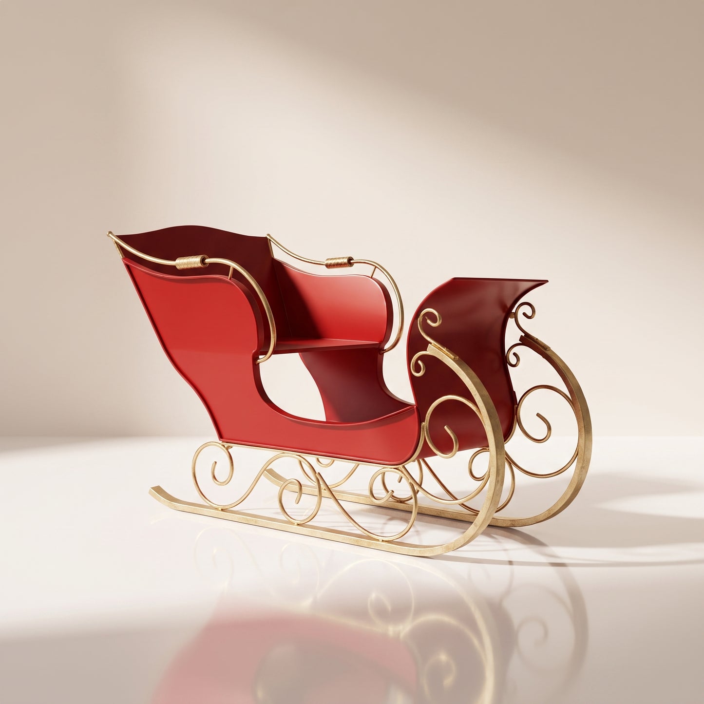 Trineo de santa de metal rojo navidad
