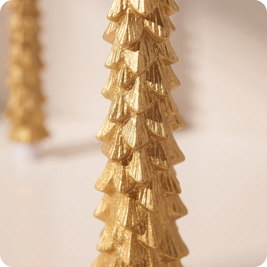 Set de 2 velas de árbol doradas