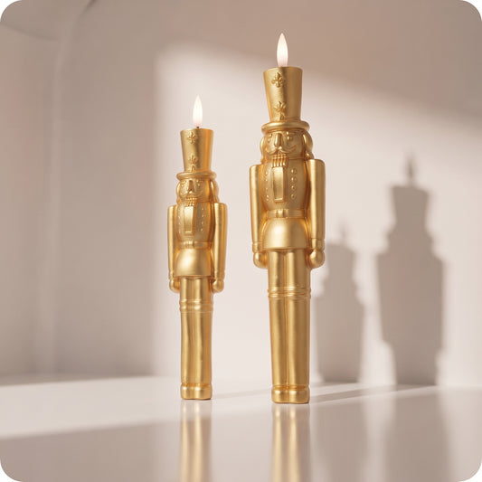 Set de velas de Nutcrackers doradas