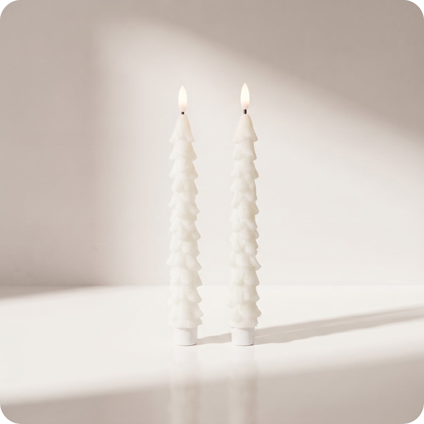 Set de 2 velas de árbol blancas