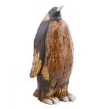 PINGÜINO DE RESINA MARRON CON CABEZA HACIA ARRIBA 56 CM