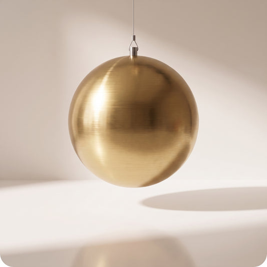 Esfera de acero inoxidable dorado viejo rigido 20, 30, 38 y 48 cm