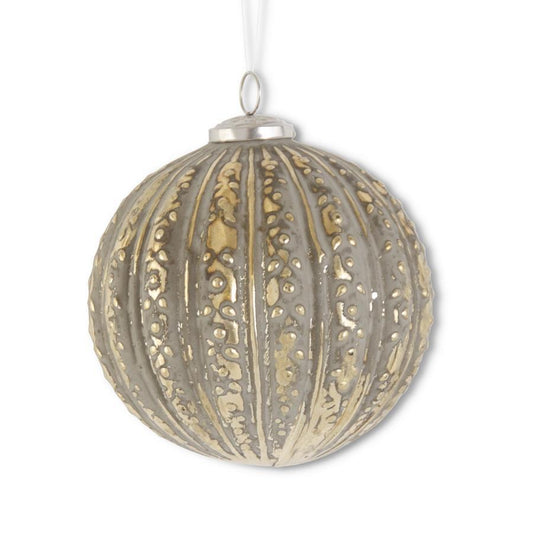 ESFERA DE VIDRIO DORADO ENVEJECIDO 13.4 CM