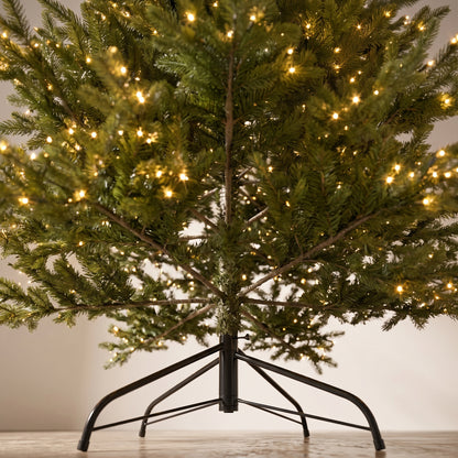 Árbol fir premium verde con 1450 luces calidas