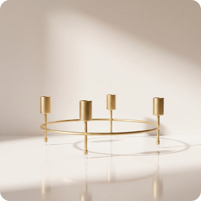 Candelabro de adviento de metal, construcción