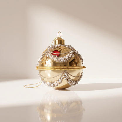 Esfera de apertura de cristal brillante de cuentas doradas deco