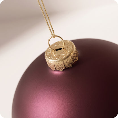 Esfera tipo metalica burgundy lisa 20, 30 y 50 cm