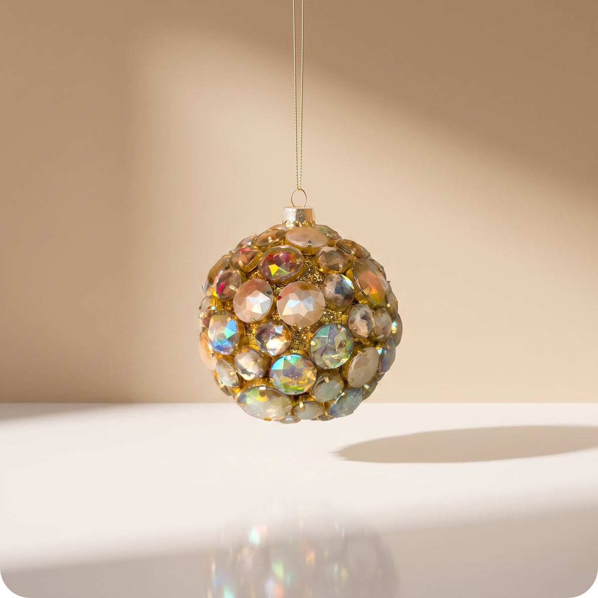 Esfera Oro de bola de joya con brillos dorados