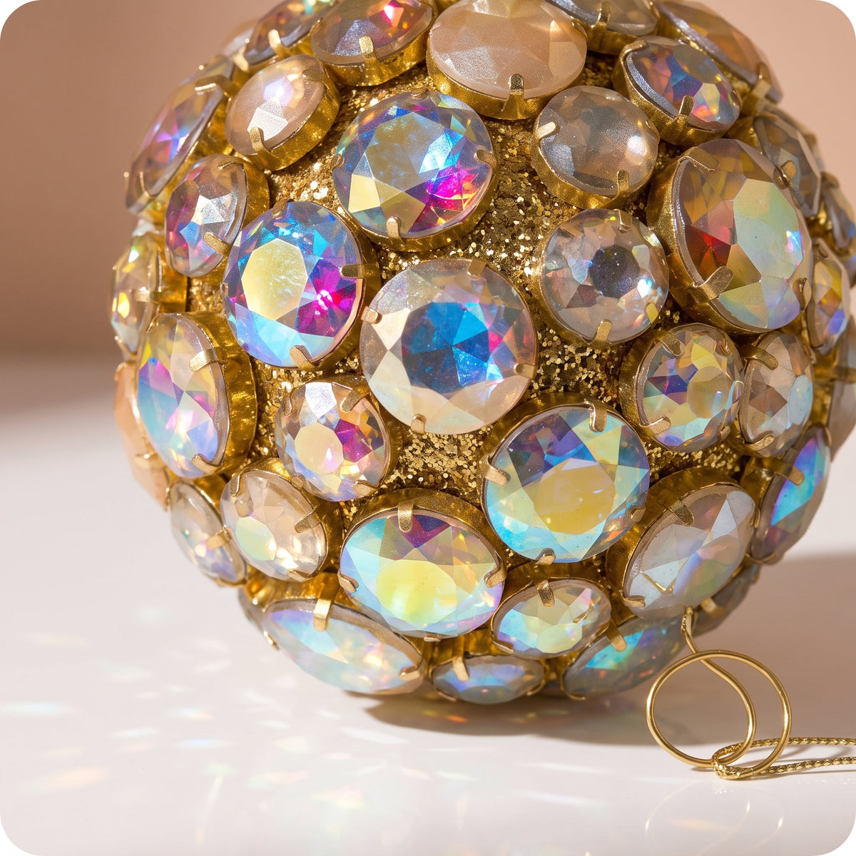 Esfera Oro de bola de joya con brillos dorados