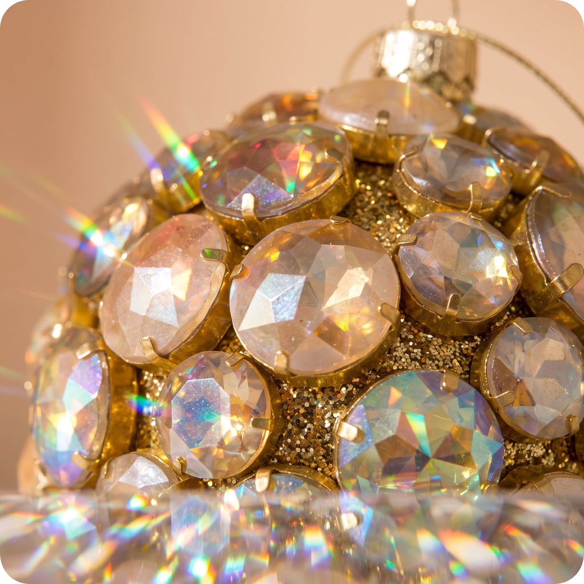 Esfera Oro de bola de joya con brillos dorados