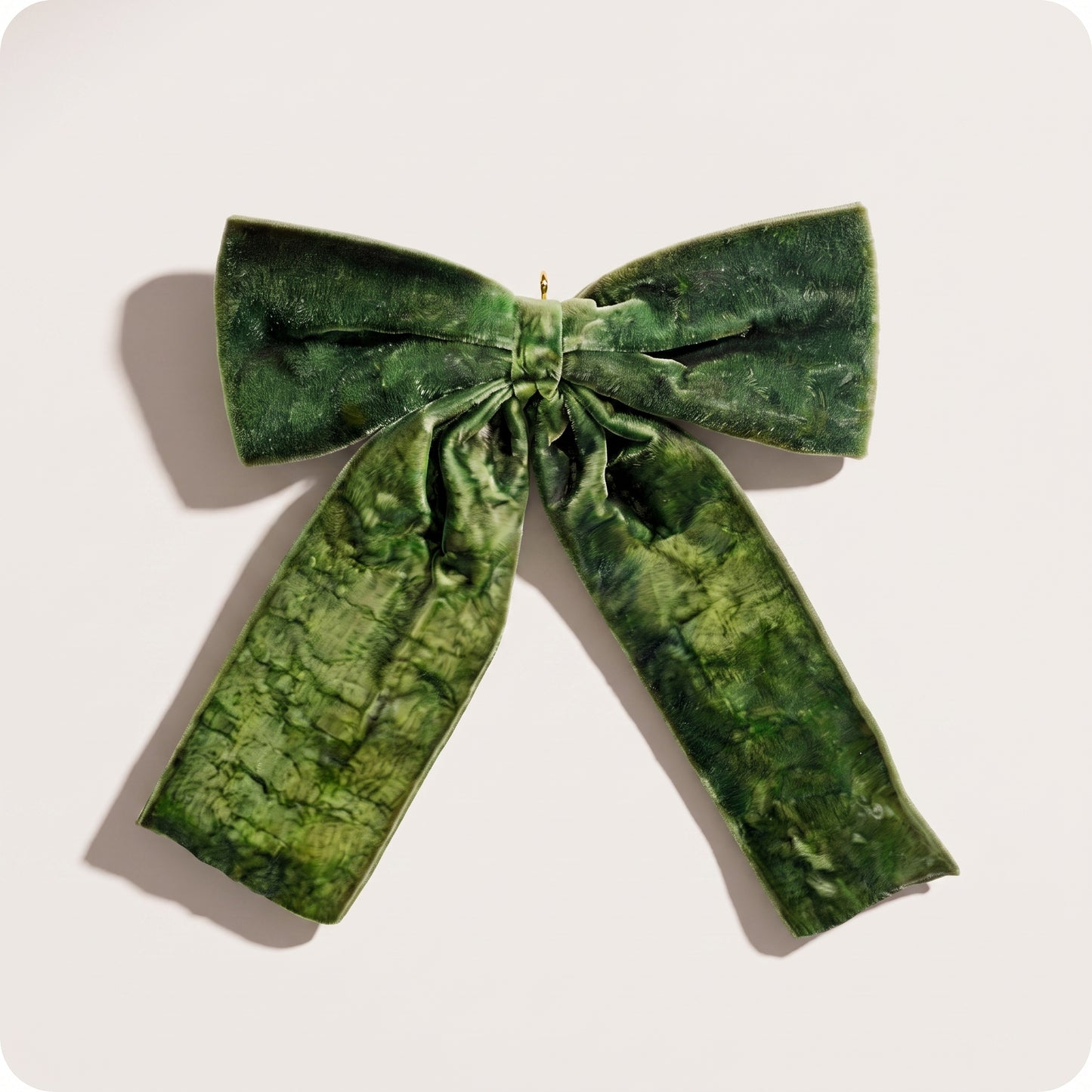 Moño de terciopelo verde fino