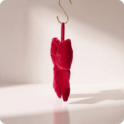 Moño de terciopelo rojo ahaltado