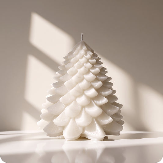 Vela tipo árbol blanca gorda