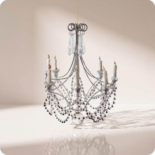 Esfera de Candelabro de lámpara de araña de plata