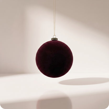 Esfera de cristal de terciopelo burdeos