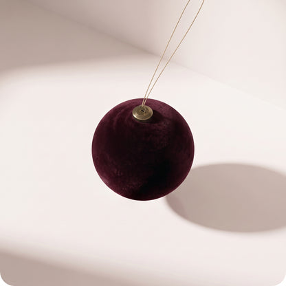 Esfera de cristal de terciopelo burdeos