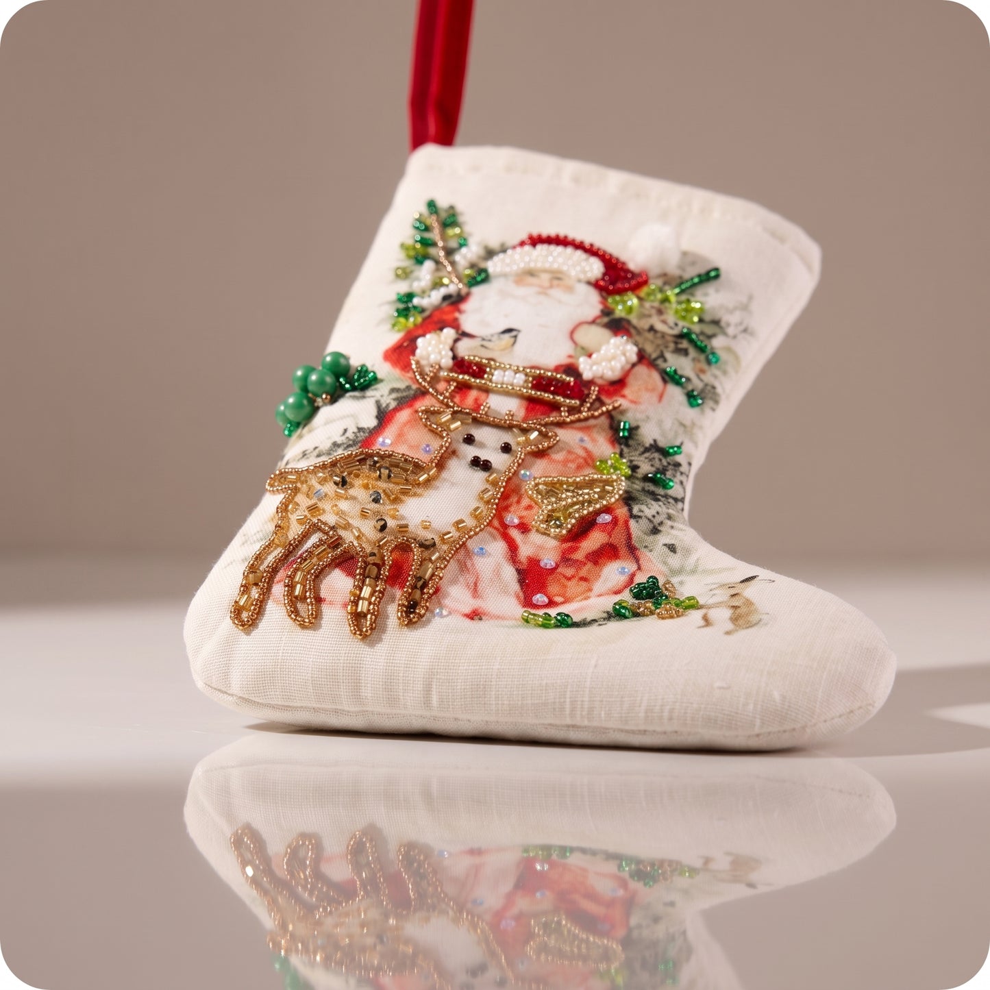 Bota de algodón con crema de Papá Noel