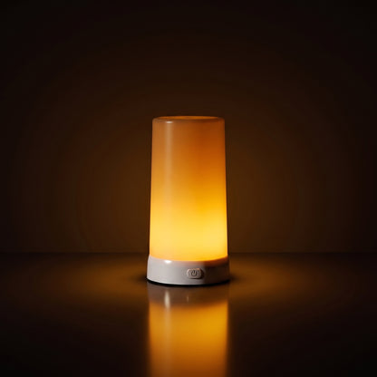 Vela con luz led tipo flama y timer blanca