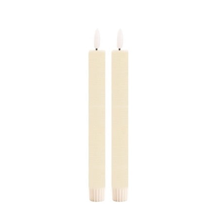 SET DE 2 VELAS BLANCAS ELECTRICAS CON CERA REAL USA BATERIAS AAA 24.2 CM