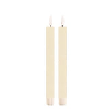 SET DE 2 VELAS BLANCAS ELECTRICAS CON CERA REAL USA BATERIAS AAA 24.2 CM