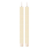 SET DE 2 VELAS BLANCAS ELECTRICAS CON CERA REAL USA BATERIAS AAA 28 CM