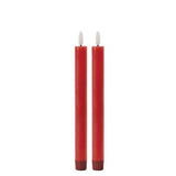 SET DE 2 VELAS ROJAS ELECTRICAS CON CERA REAL USA BATERIAS AAA 24.2 CM