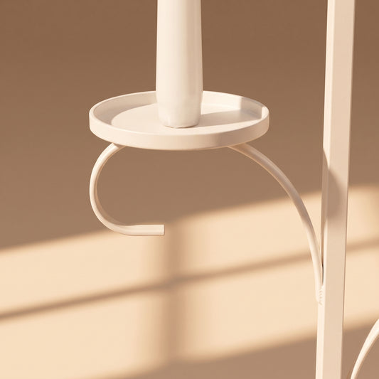 Porta vela de 3 pisos de aluminio blanco para árbol