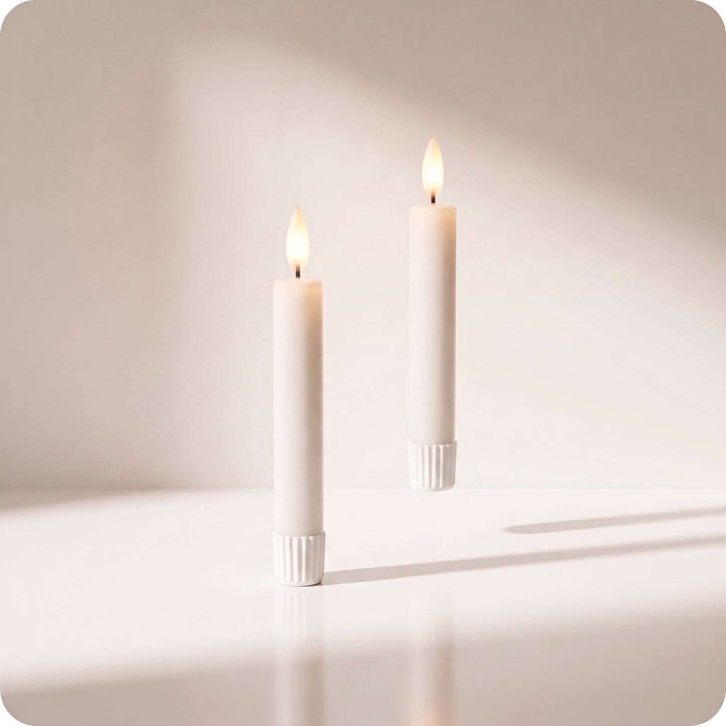 Set de velas lápiz blancas