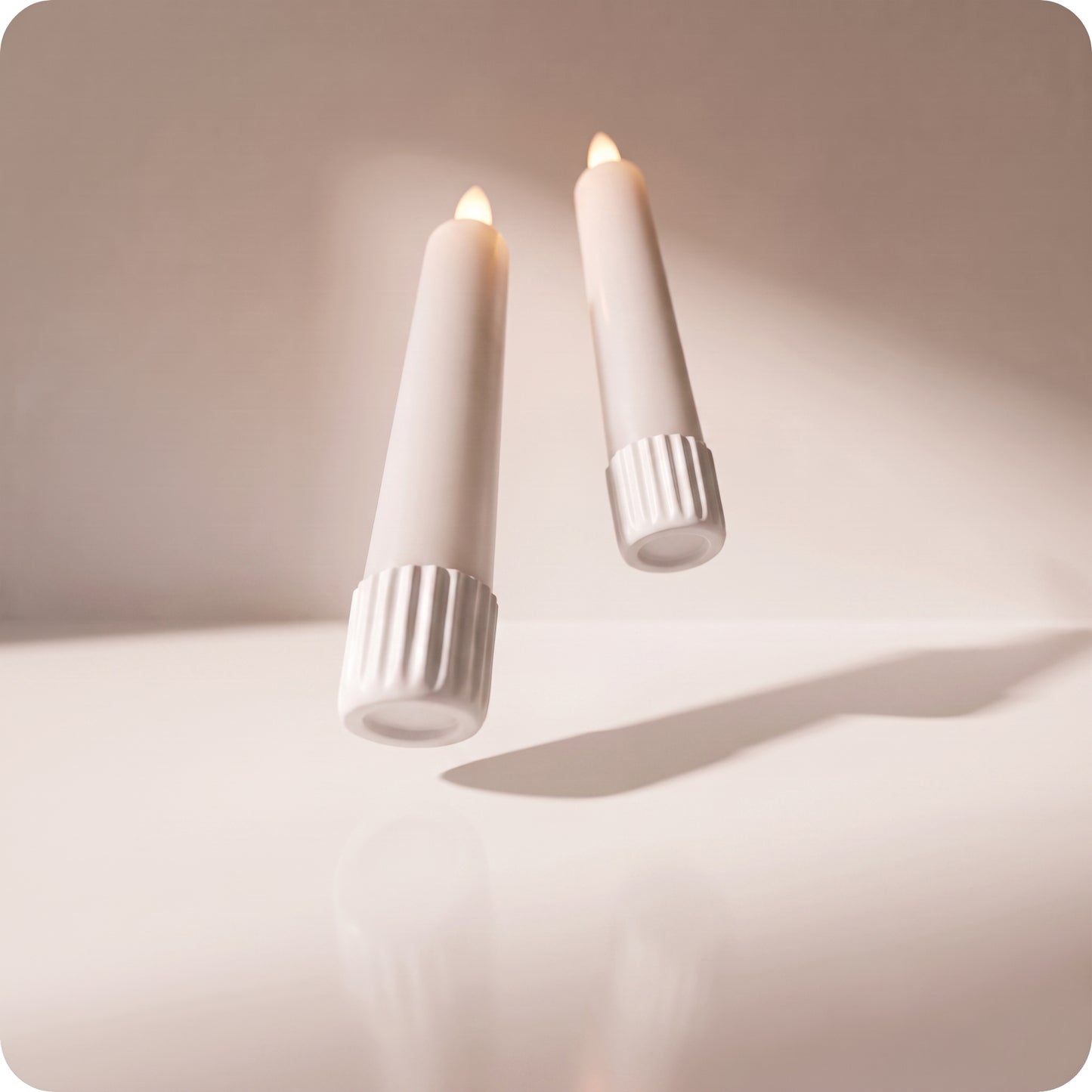 Set de velas lápiz blancas