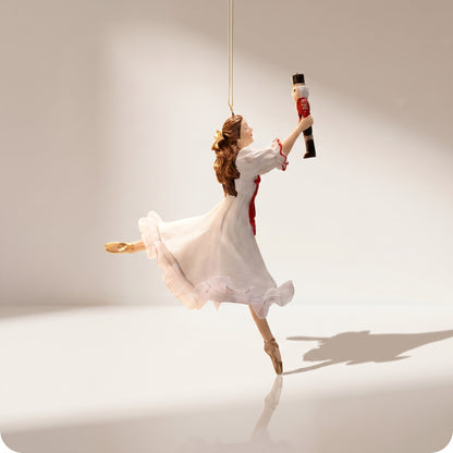 Esfera ballerina de resina con mini cascanueces 15 cm